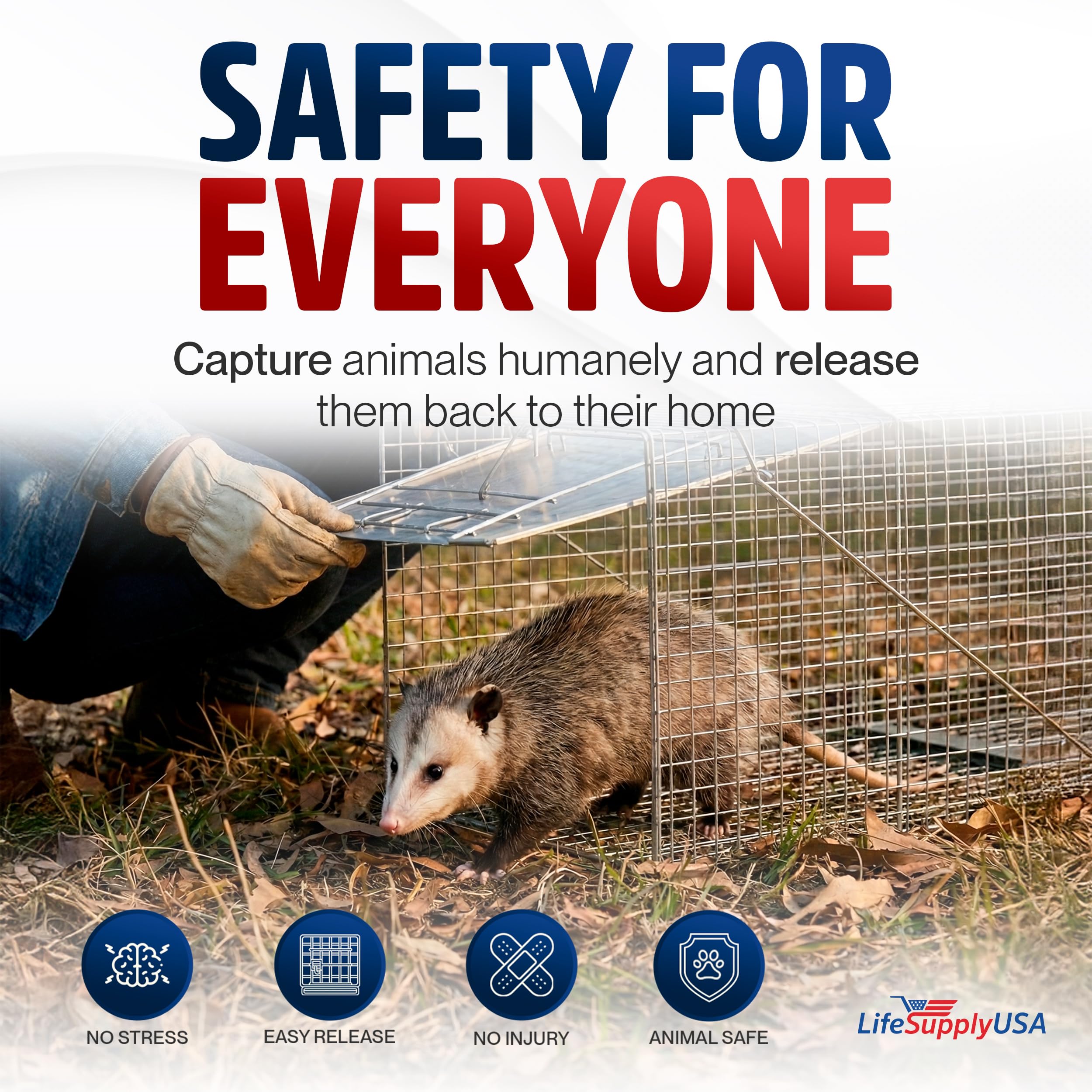 LifeSupplyUSA collapsed trap folded flat for compact storage and transport benefit