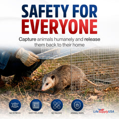 LifeSupplyUSA collapsed trap folded flat for compact storage and transport benefit