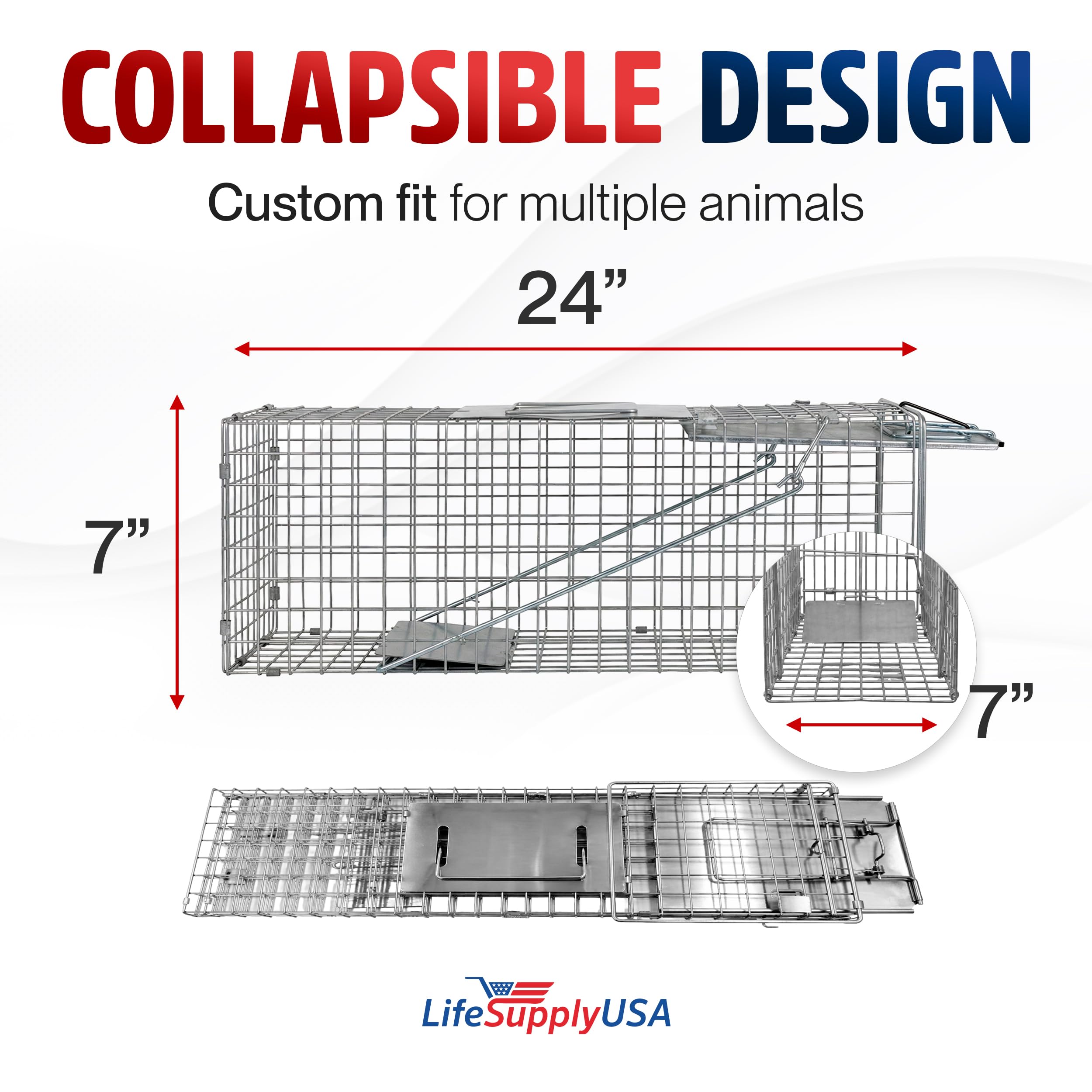 LifeSupplyUSA trap in use with a cat showing humane capture and containment benefit