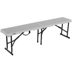 LIFETIME bench open front view showing sturdy seating and quick setup benefit
