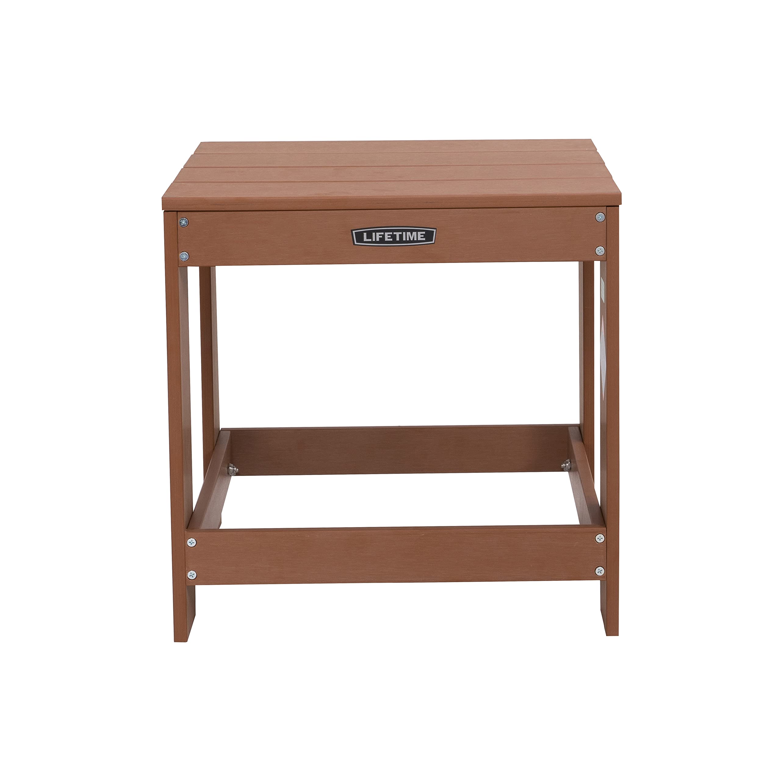 LIFETIME Adirondack Table front view showing compact outdoor surface and stable base