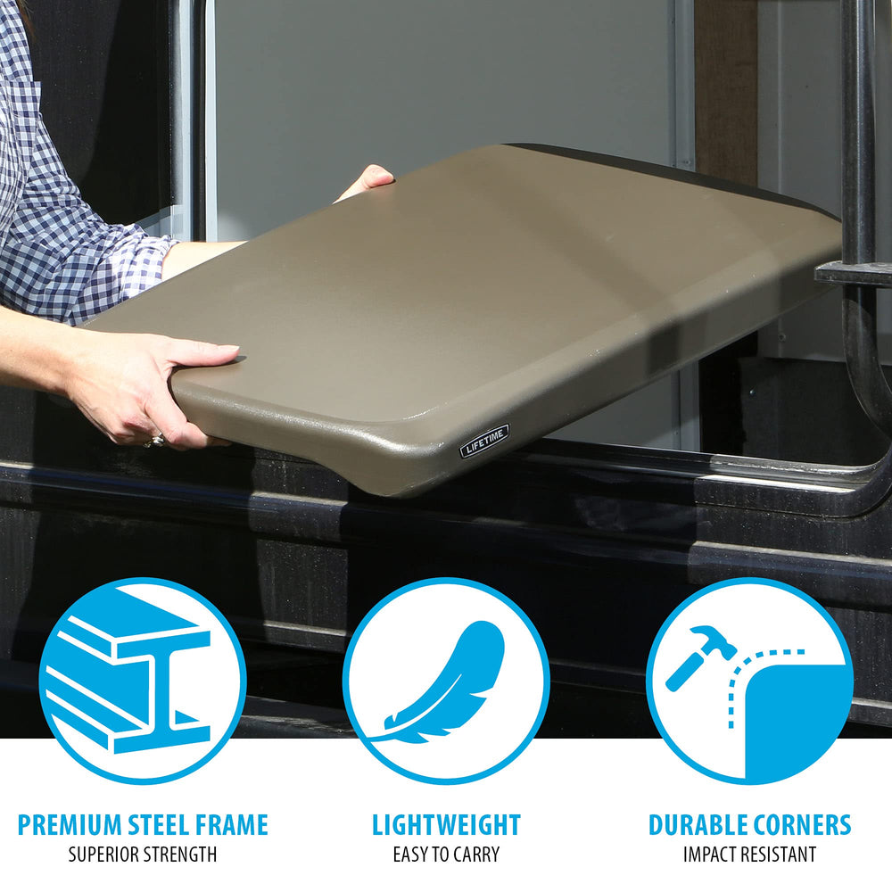 LIFETIME bronze powder‑coated frame detail showing weatherproof durability