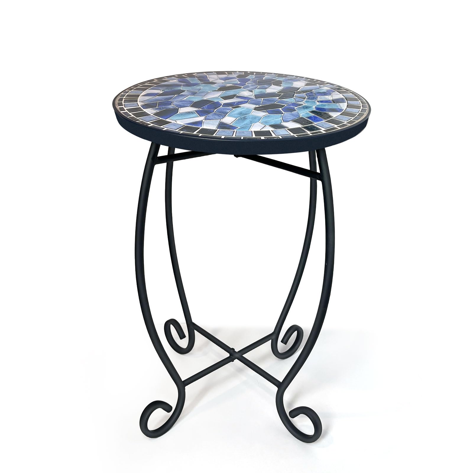 LIFFY front view ceramic side table showing compact surface and elegant contrast