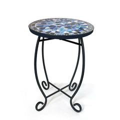 LIFFY front view ceramic side table showing compact surface and elegant contrast
