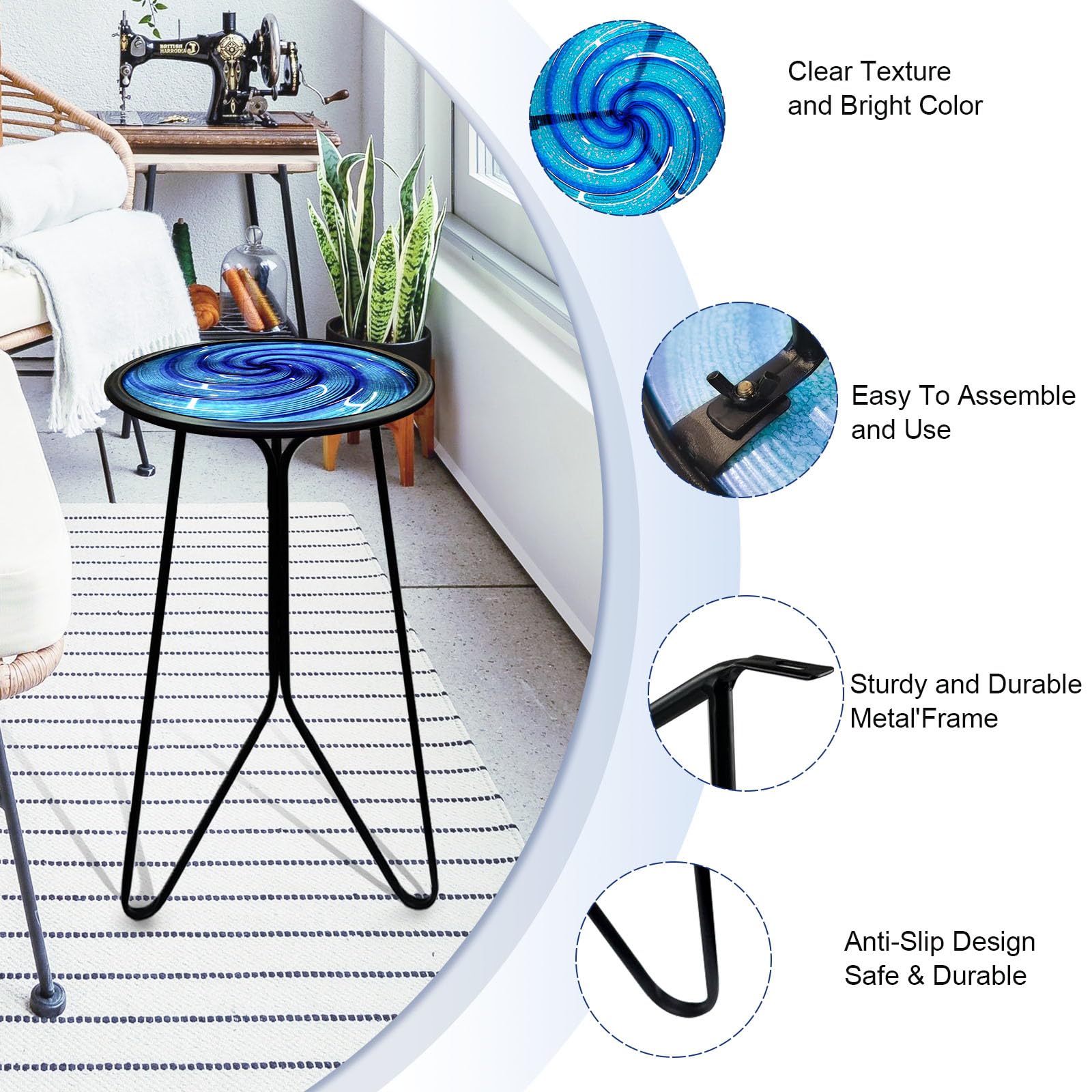 LIFFY table in balcony setting demonstrating outdoor styling and function