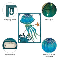 LIFFY jellyfish lit by LED fairy lights creating warm evening ambiance