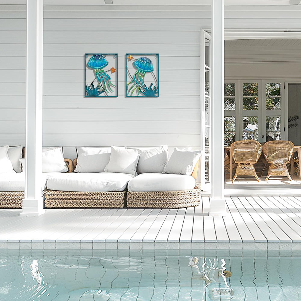 LIFFY wall art mounted poolside adding mood lighting and style
