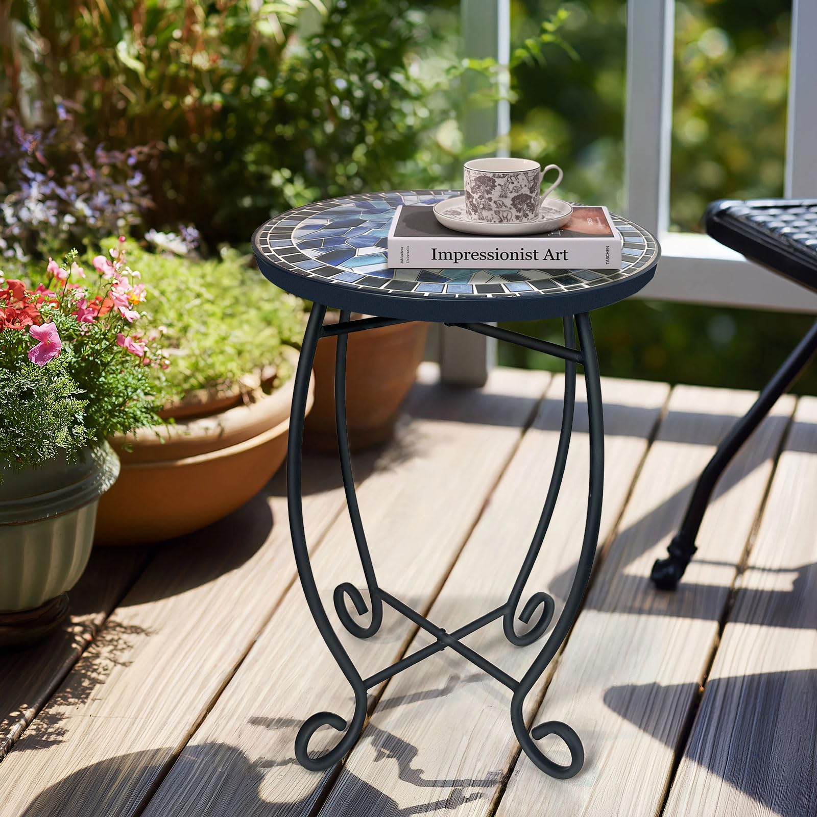LIFFY table under covered porch showing weather-aware placement and protection