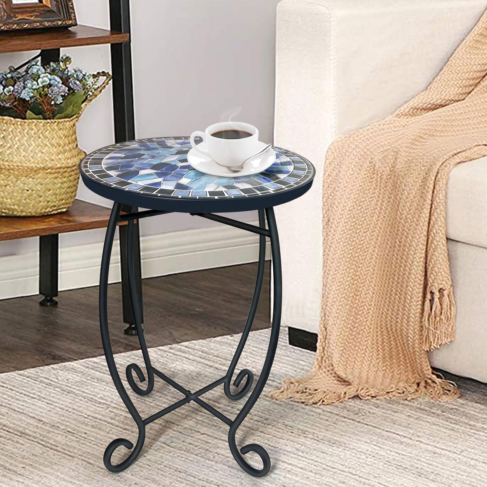 LIFFY table with potted plant styling showing decorative use and stability