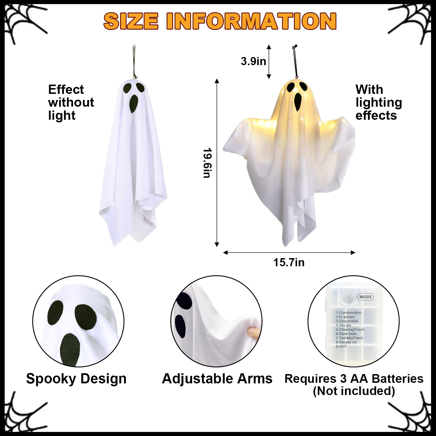 Lifnatty ghosts next to chair for scale showing compact size and visible float effect