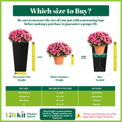 Lift Kit Planter Insert telescoping pole detail adjustable to raise plant height