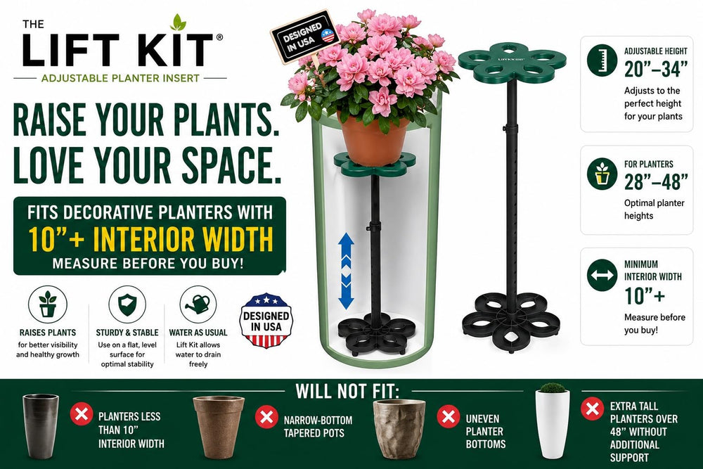 Lift Kit Planter Insert base detail highlighting polycarbonate strength and drainage support