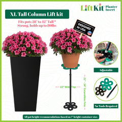 Lift Kit Planter Insert close-up of telescoping flip-lock for secure adjustable height