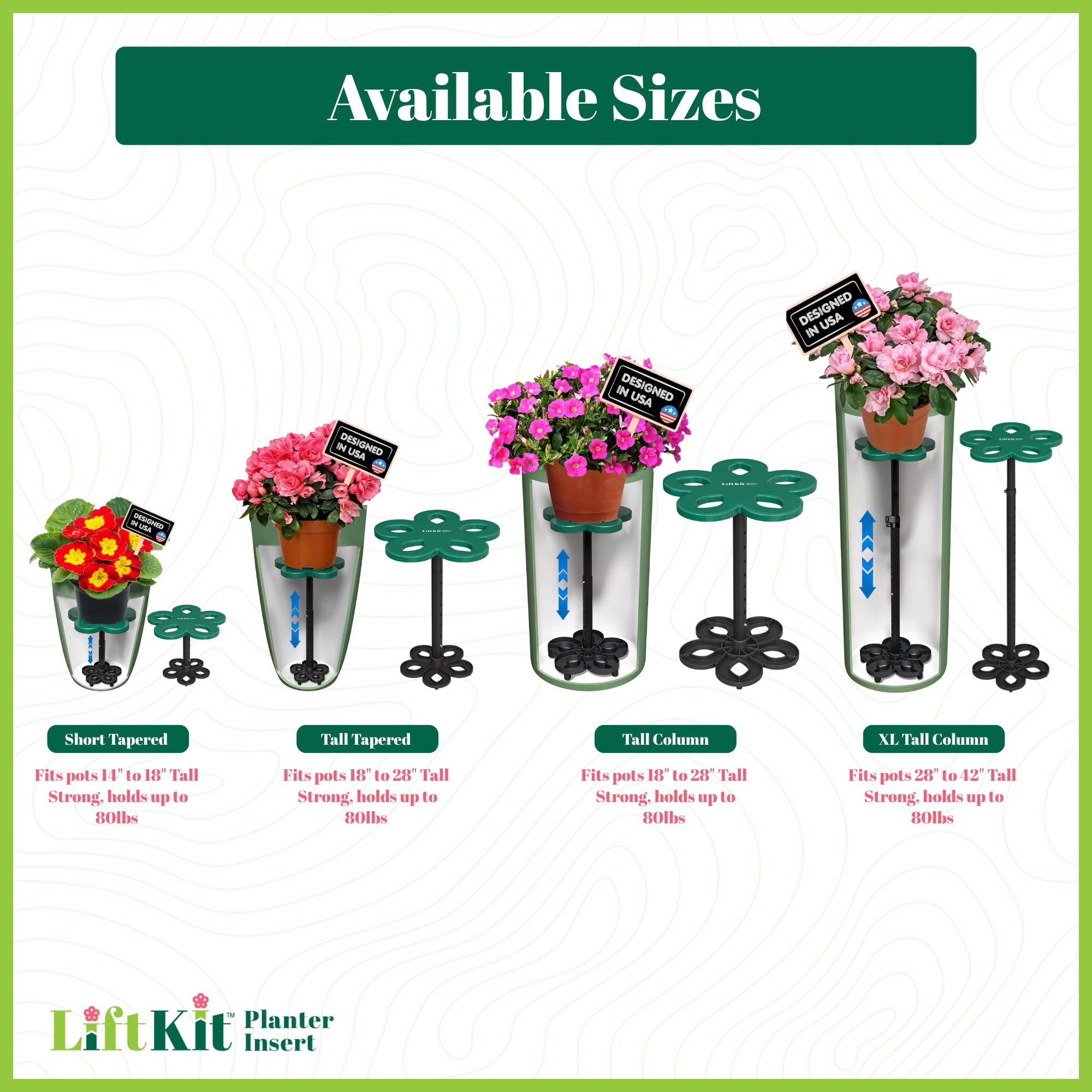 Lift Kit Planter Insert on patio with decor showing staging benefit and portability