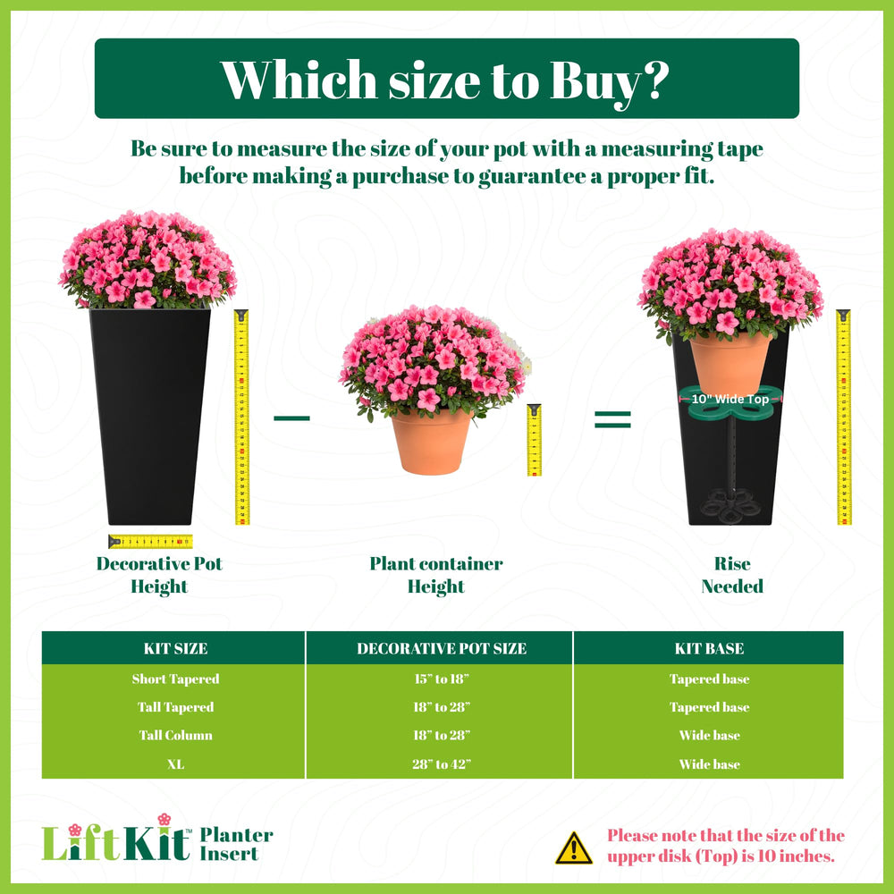 Lift Kit Planter Insert side profile in pot showing neat fit and improved plant display