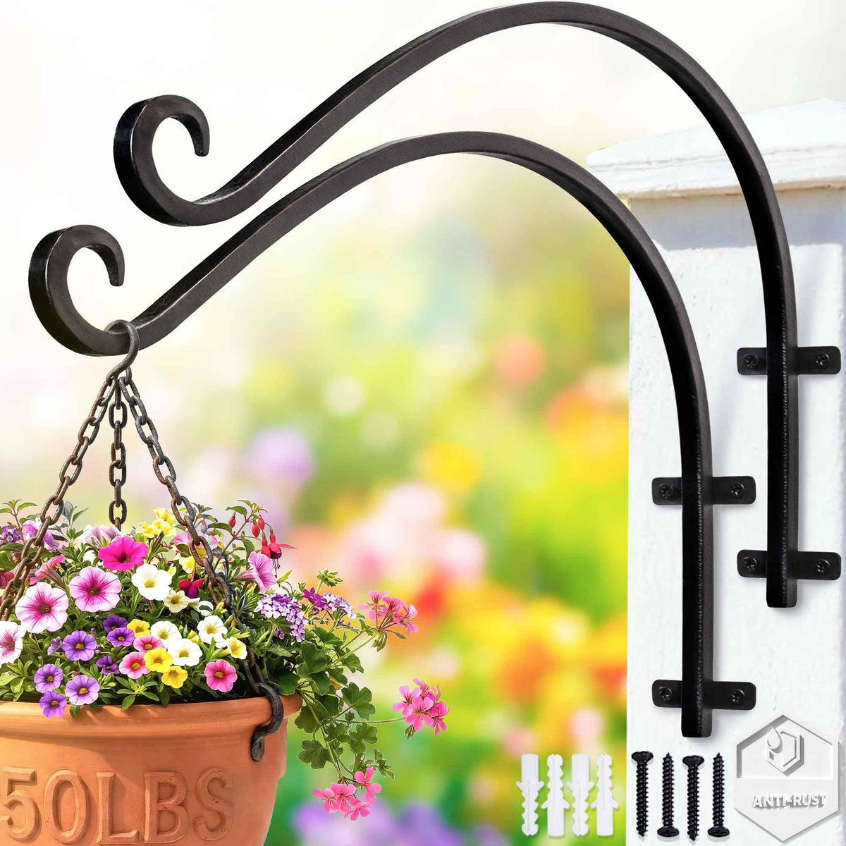 Lifyzoon front view of two-pack hangers showing packaging and bracket shape, durable styling