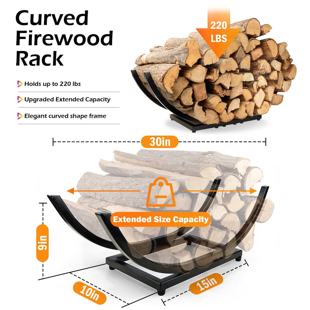 Lifyzoon rack loaded with seasoned logs demonstrating organized storage and easy access
