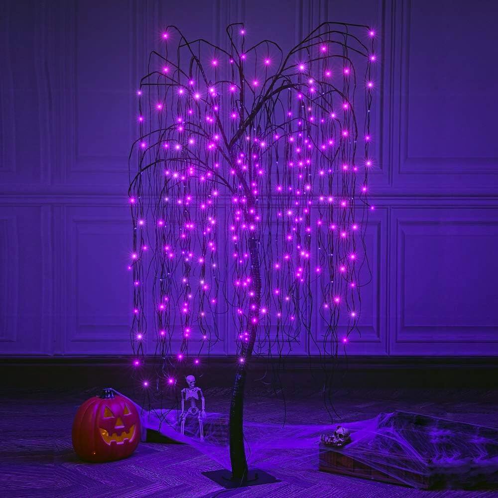 LIGHTSHARE front view full tree showing purple LED glow and shape benefit: instant focal point