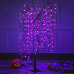 LIGHTSHARE front view full tree showing purple LED glow and shape benefit: instant focal point