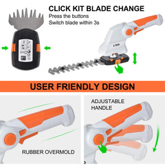 LIGO handheld use trimming grass demonstrating lightweight comfort benefit