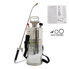 LiGuVCY front view stainless steel sprayer shows durable tank and handle for long use