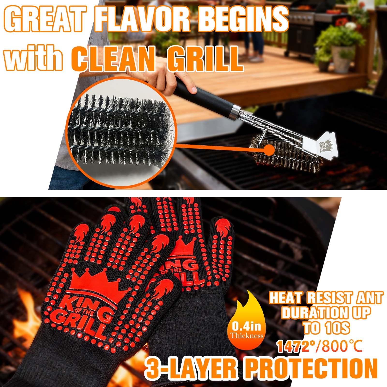 Lihome grill brush cleaning a grill grate removing residue for safer cooking benefit
