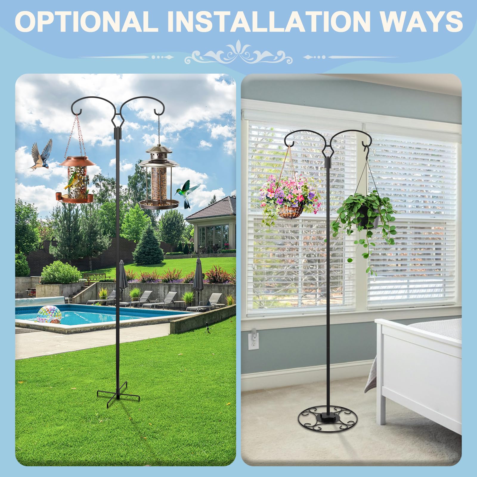 Liitrton adjustable pole sections being connected to change height quickly and easily