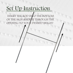 LIKOSEA metal stake inserted in sign showing easy, tool-free assembly