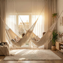 LILANYA macramé fringe detail highlighting handcrafted decorative rope