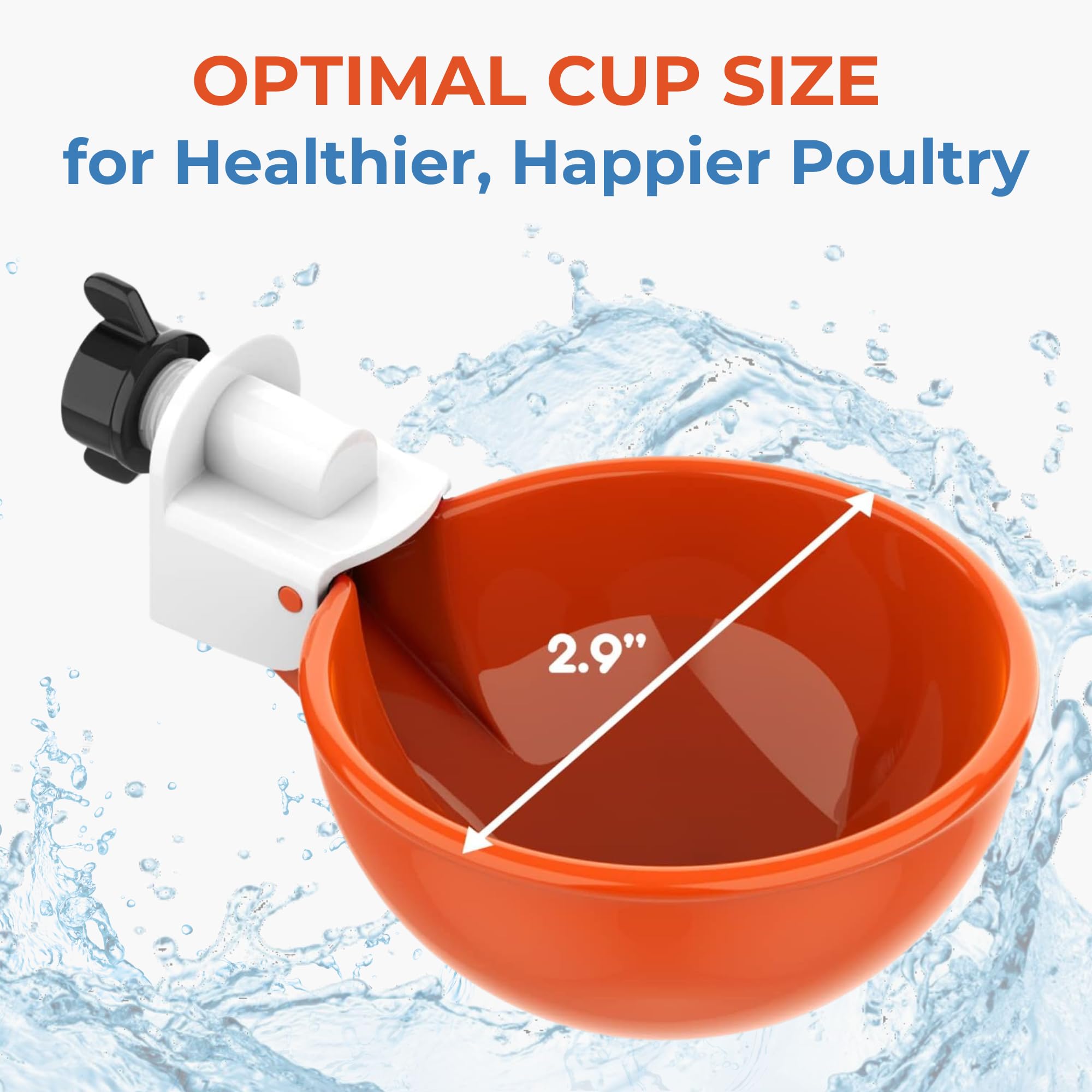 Lil'Clucker cup accessible to duck, large opening for comfortable access