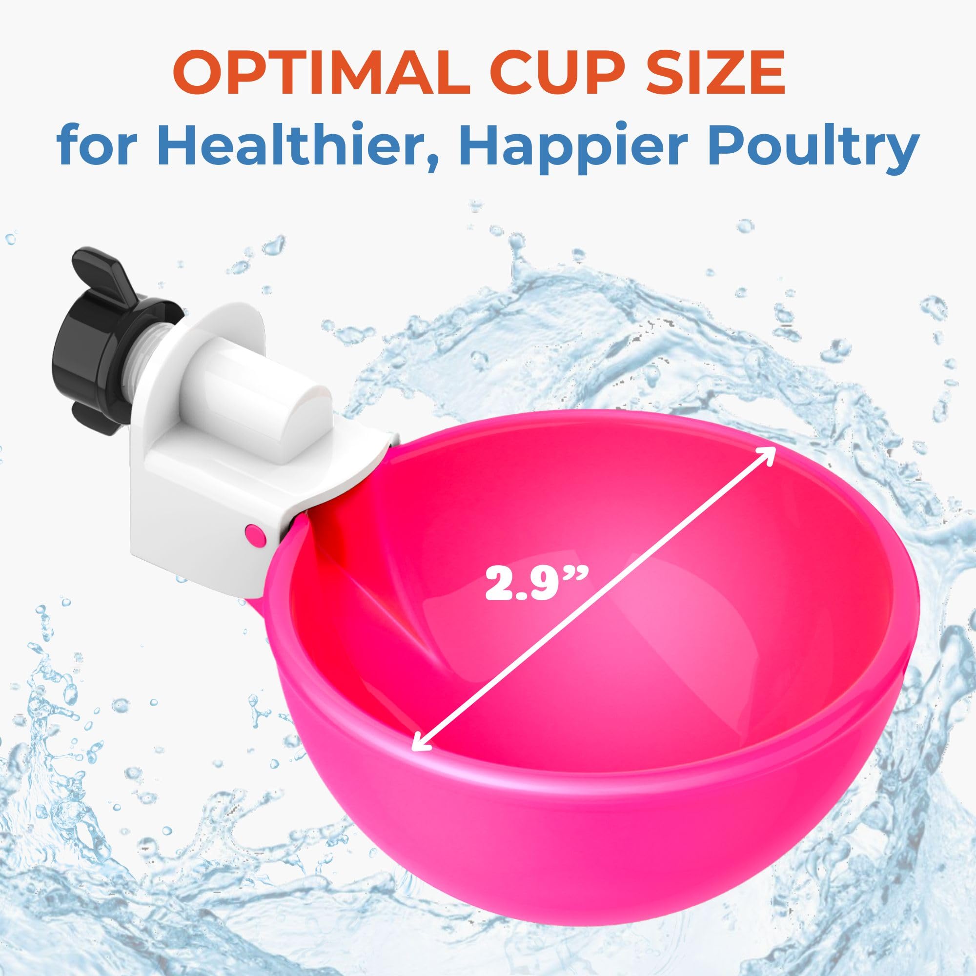 Lil'Clucker flock drinking in coop illustrating reduced spills and cleaner water