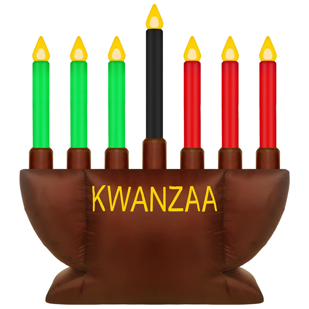 Liliful front view of inflatable Menorah showing bold design and street visibility