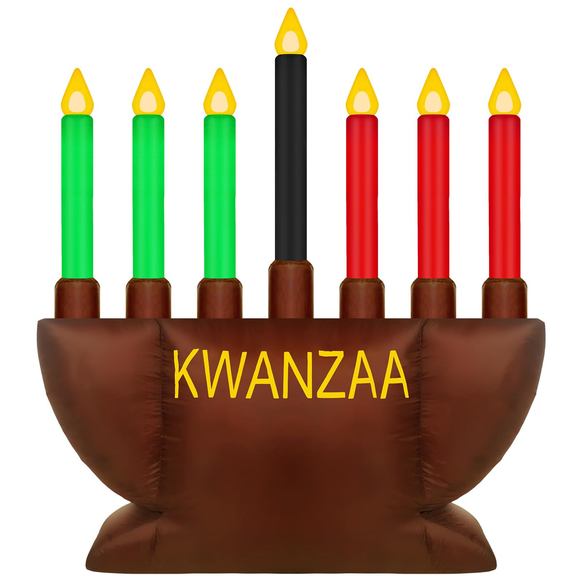 Liliful front view of inflatable Menorah showing bold design and street visibility