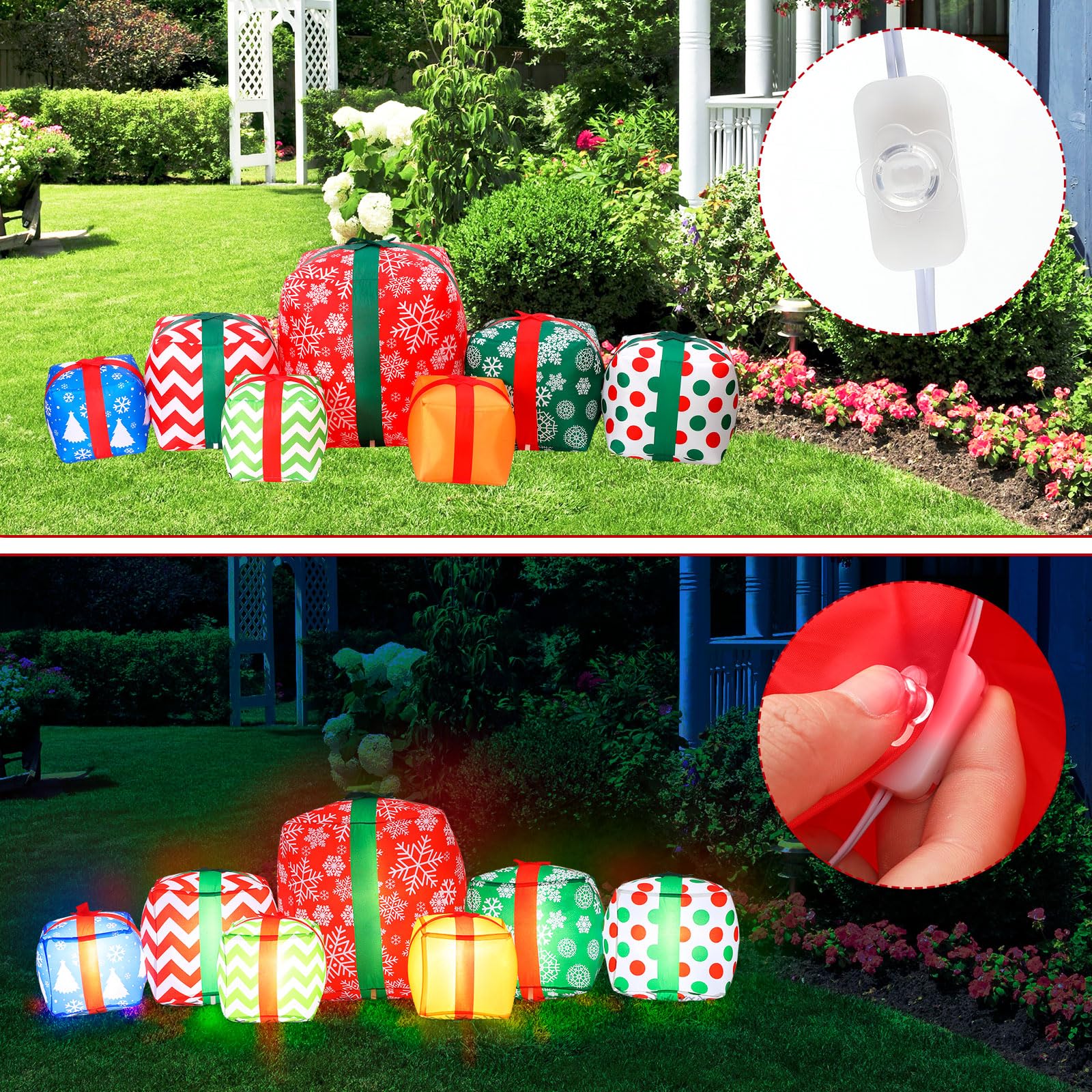 Liliful porch display paired with wreath adding coordinated holiday charm