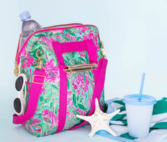 Lilly Pulitzer interior close-up showing insulated lining for easy cleaning