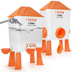 Lilyang front view of assembled feeder and waterer set showing full kit benefits