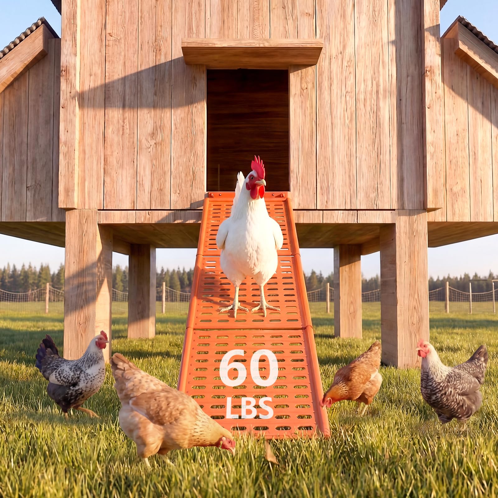 Lilyang ramp in backyard coop lifestyle scene enhancing coop appearance and function