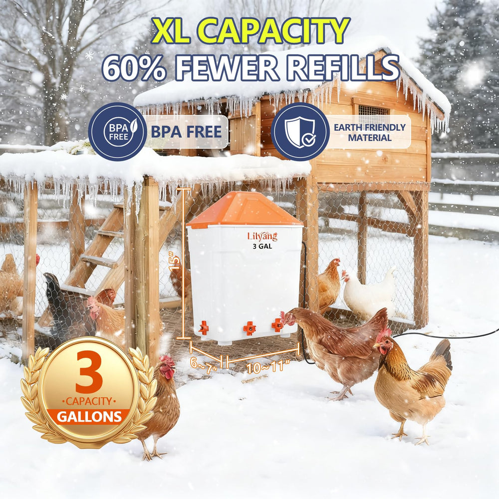 Lilyang removable 50° lid detail demonstrating anti-perch design benefit: cleaner water for flock