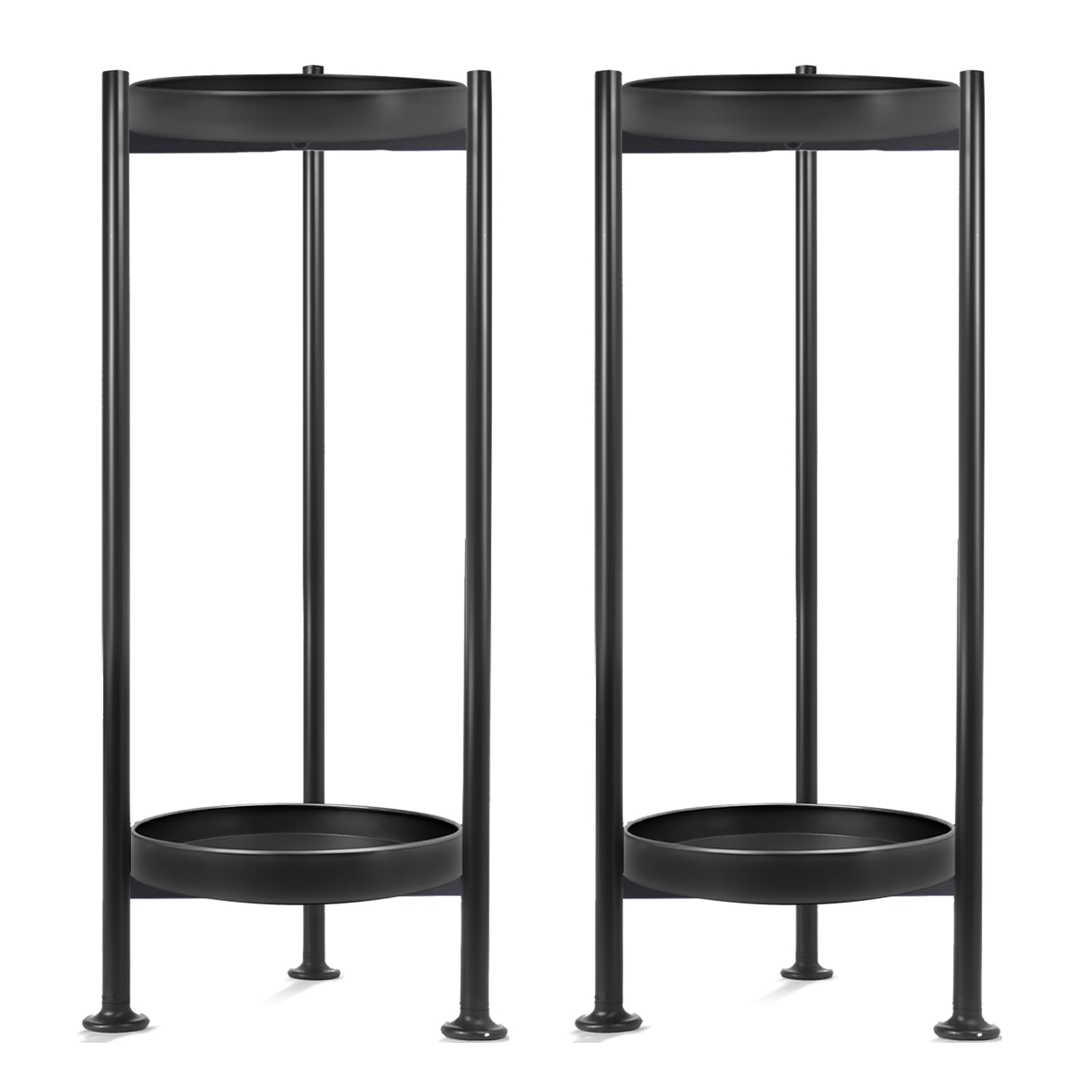 Lilybud--lily front view of two black stands showing sleek display benefit