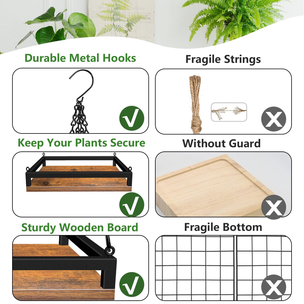 Lilybud--lily shelf suspended by chain with potted plants in sunny window for improved light and airflow