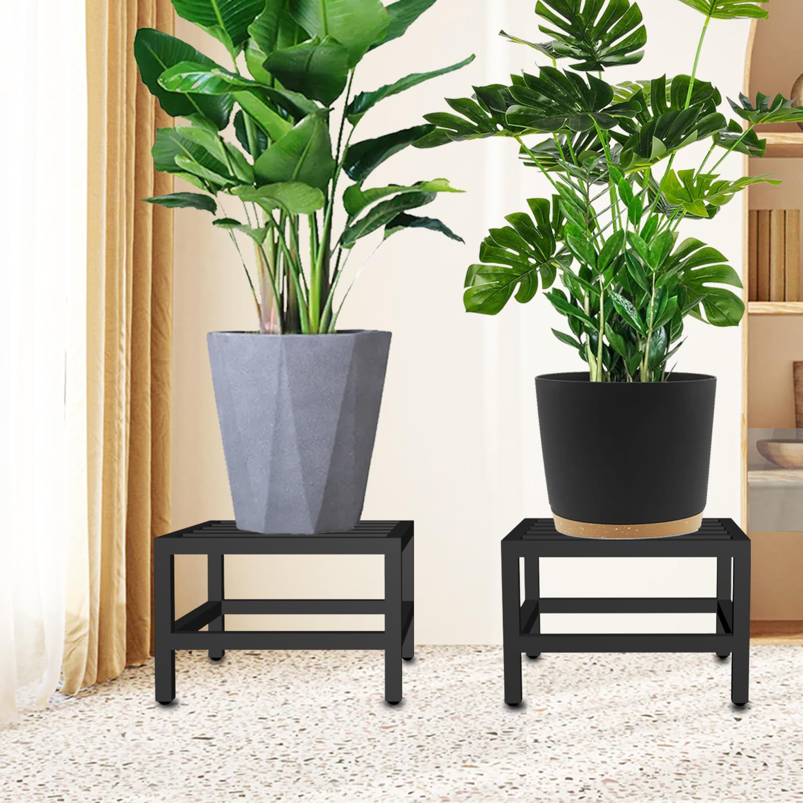 Lilybud--lily plant stand on deck showing outdoor placement and weather-ready use