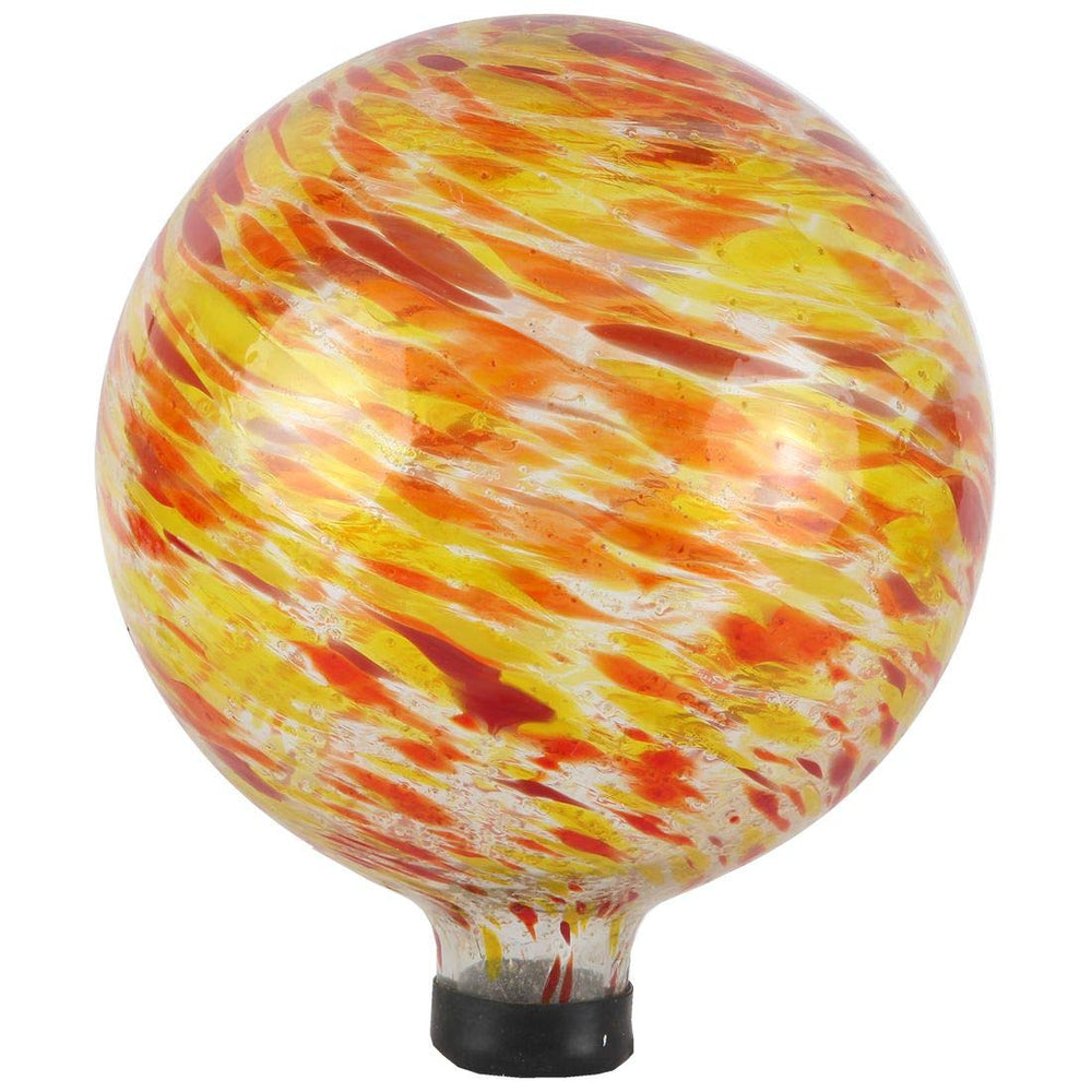 Lily's Home gazing ball front view showing vibrant sunset colors and reflective finish
