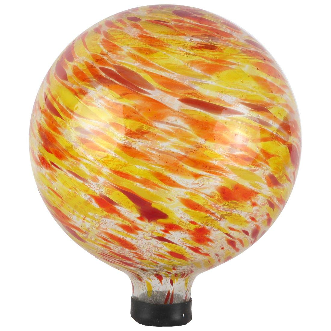 Lily's Home gazing ball front view showing vibrant sunset colors and reflective finish