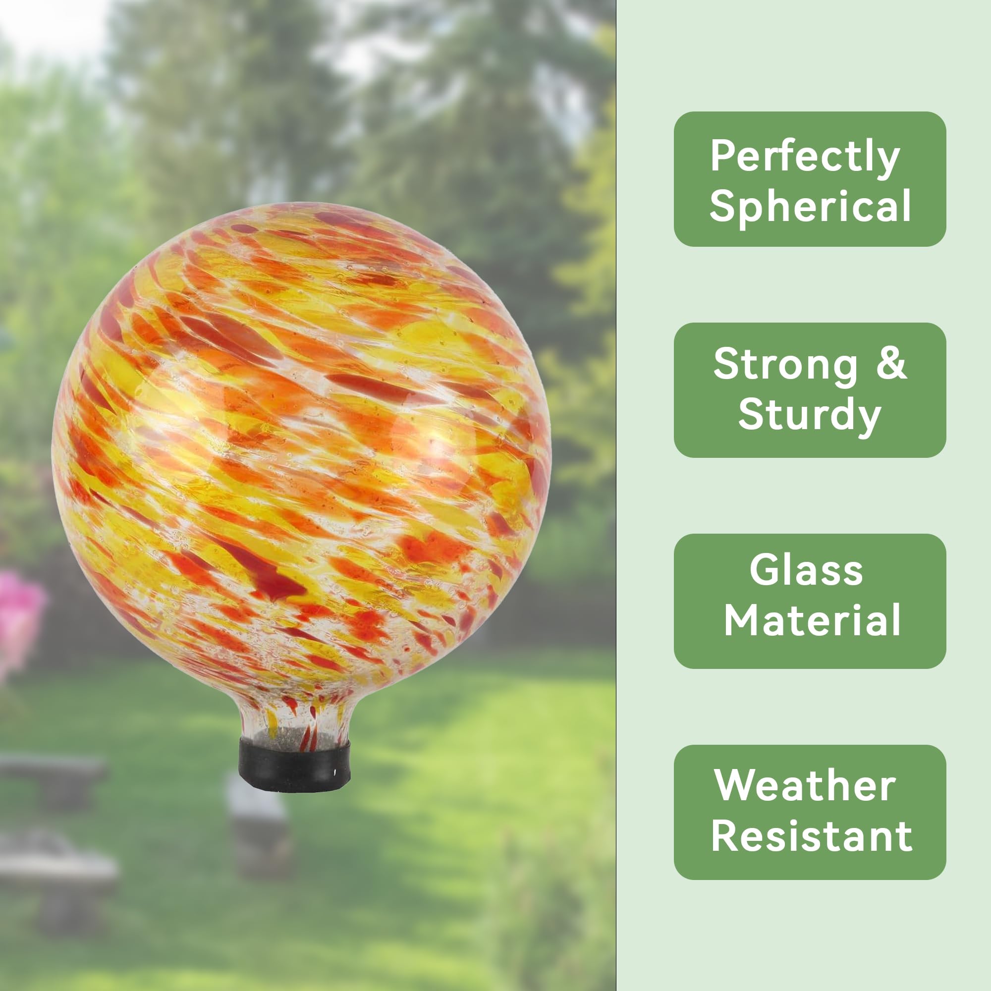 Lily's Home gazing ball nestled in garden adding color and focal interest among plants