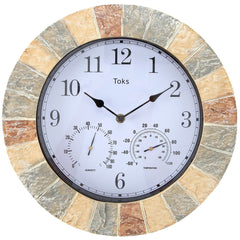Lily's Home front view faux-stone clock showing clear time and decor appeal