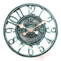 Lily's Home front view showing pewter gears and clear time display, eye-catching decor