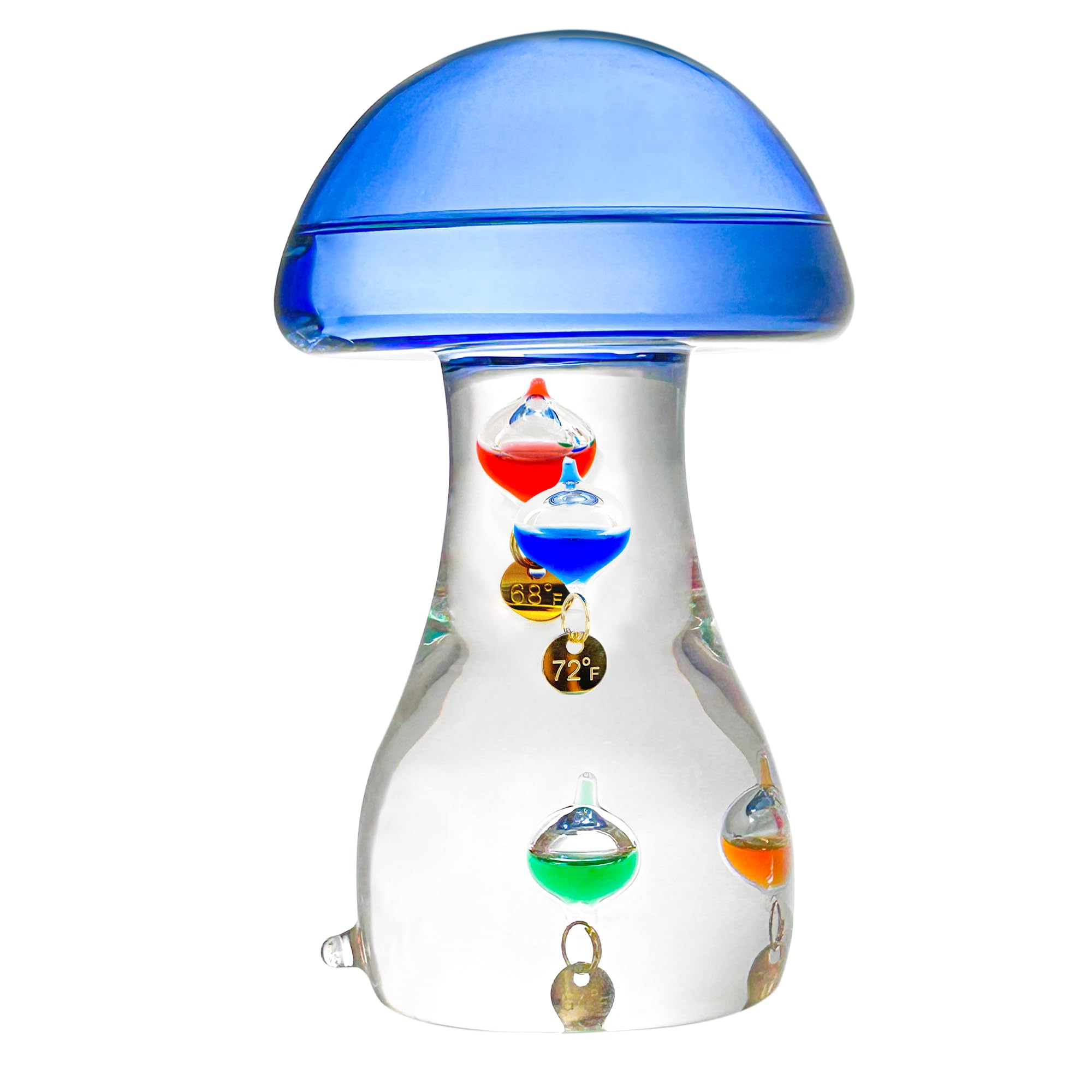 Lily's Home front view of Galileo thermometer showing elegant mushroom silhouette and easy reading