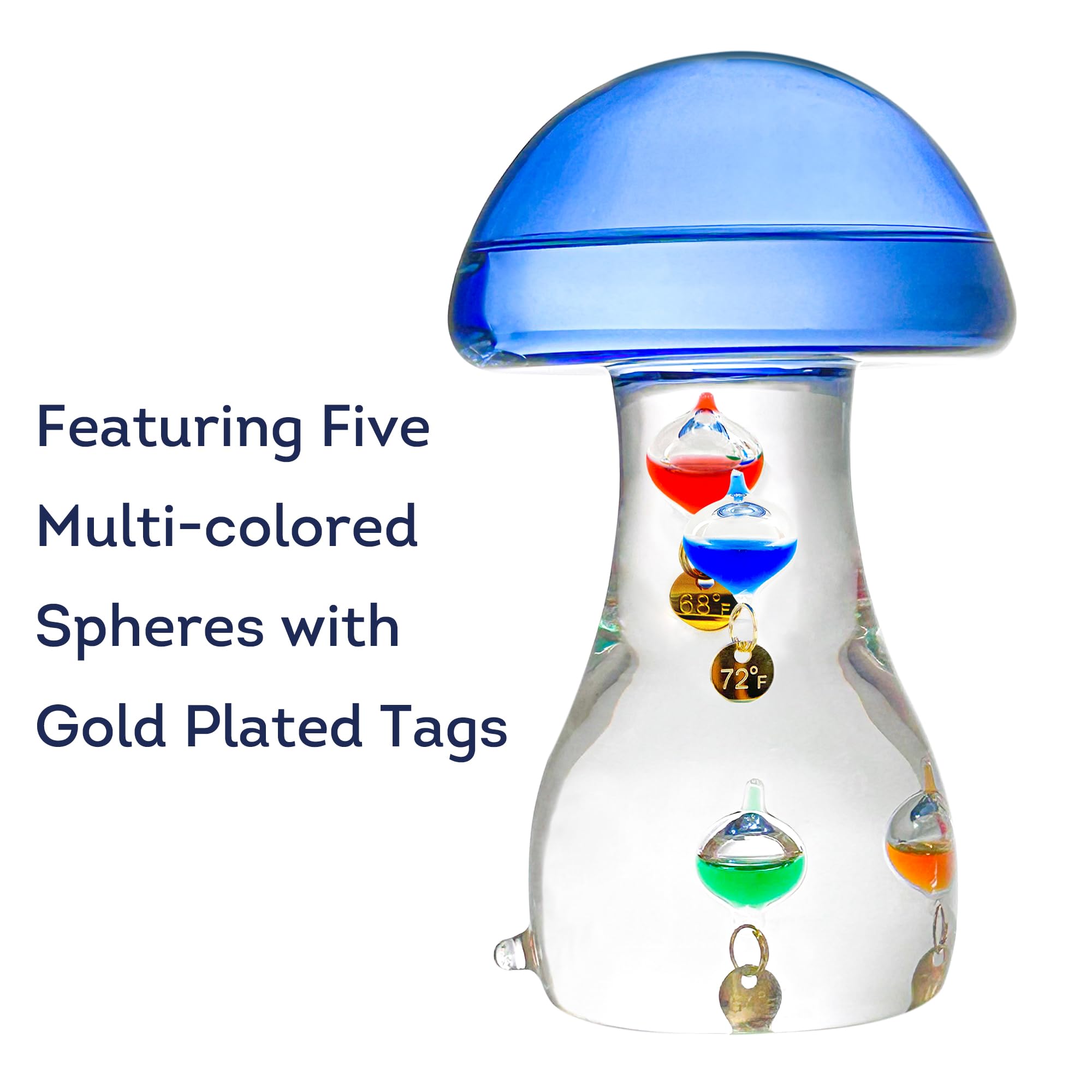 Lily's Home detailed shot of gold-plated tag emphasizing easy-to-read analog temperature indicator