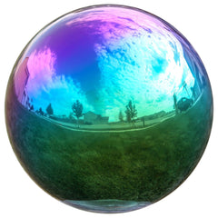 Lily's Home front view of 12-inch rainbow gazing globe showing reflective benefit