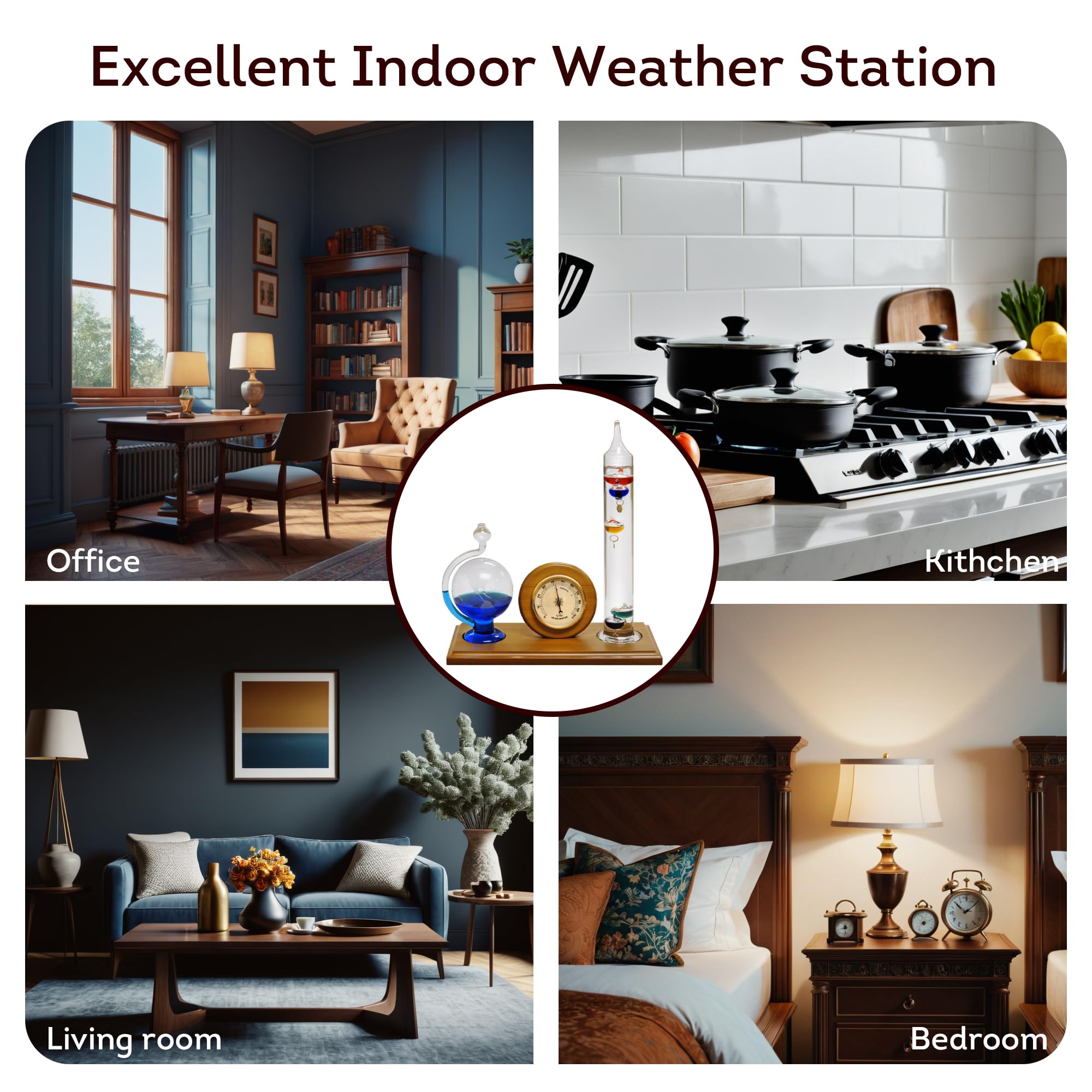 Lily's Home weather station styled on mantel to add decorative function and visual interest
